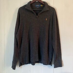 Polo Ralph Lauren Men’s Estate Rib Gray Quarter Zip Pullover Sweater Size Large